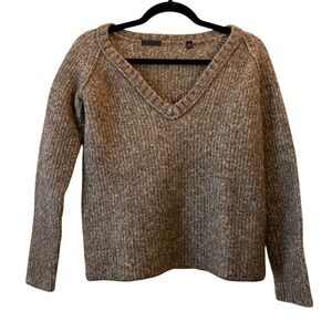 ATM V-Neck Brown Wool Sweater Size Medium